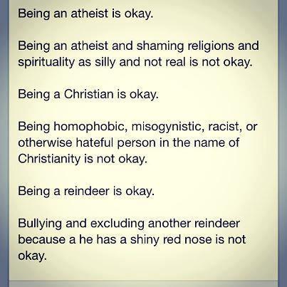 Being a Christian is okay.