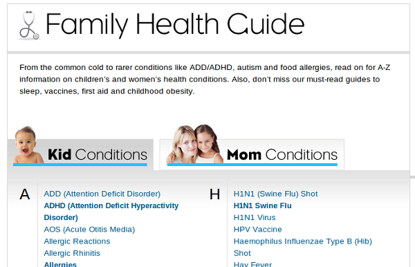 Family health guide, minus Dad
