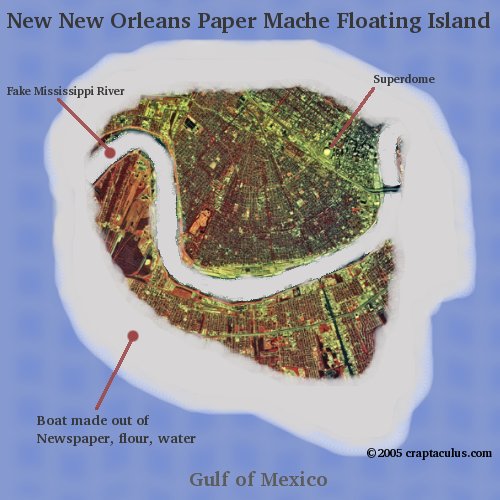 A giant floating paper mache island: New New Orleans suggested site